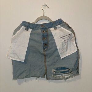 Manière De Voir inside out distressed denim skirt never worn with tags included